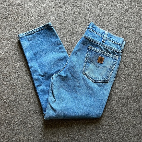 Carhartt B17 DST Relaxed Fit Denim Jeans Mens 36x30 (fits 34x29) Mid Wash Blue - Picture 1 of 13
